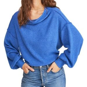 Free People We The Free Main Squeeze Hacci Top, Forever Blue, Size Small